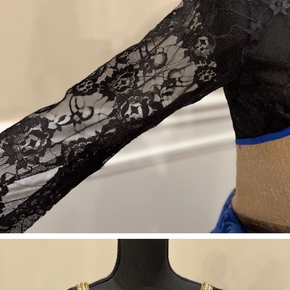 Blue and Black Lace Sari! - Picture 3 of 7